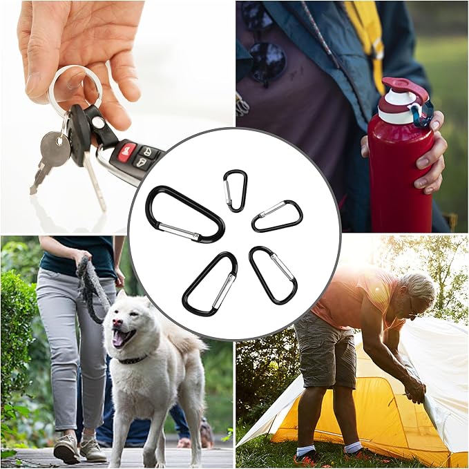 SWATOM Aluminum Carabiner Clip Snap Hook Keyring 1.5/1.9/2.2/2.4/2.8 Inch - Image 6