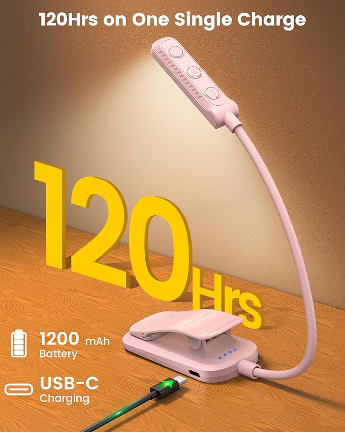Glocusent 13 LEDs Book Lights for Reading at Night, 120 Hrs Runtime - Image 5