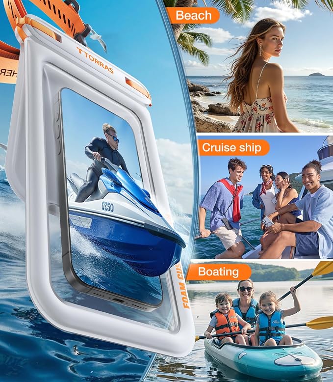 TORRAS IP68 Waterproof Phone Pouch Double Space, Floating Waterproof Phone Case - Image 9