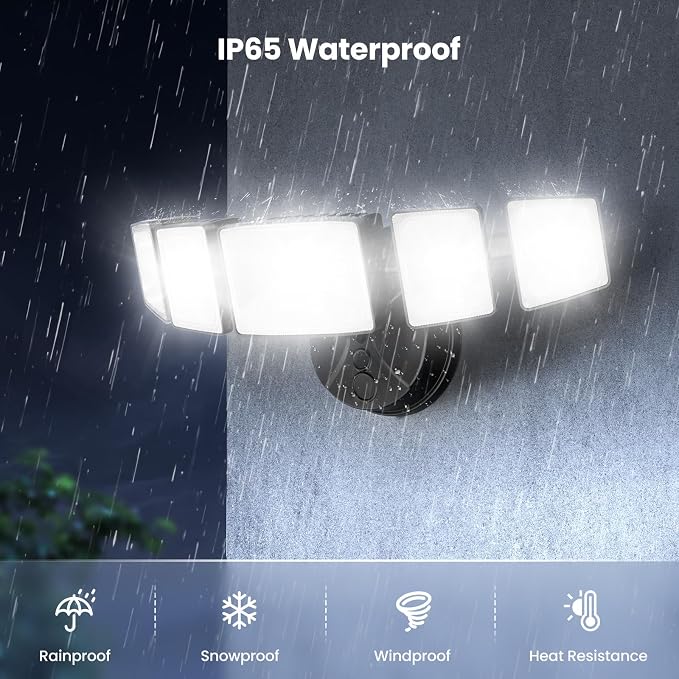 Onforu 150W LED Flood Lights Outdoor, 15000LM Brightness Security Light Switch - Image 6