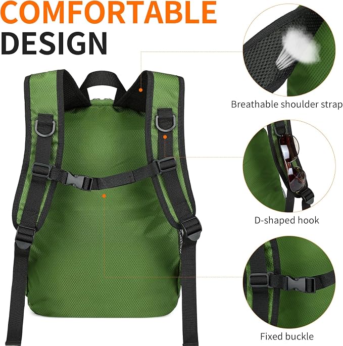 Small Hiking Backpack Travel Lightweight Hiking Packable Daypack - Image 6