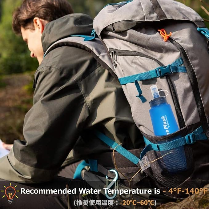 Azarxis TPU Soft Flask Collapsible Water Bottle Running Folding Gel Water - Image 7