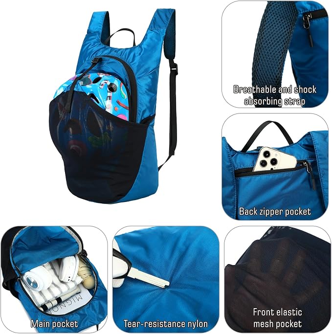 Ultra Lightweight Foldable Backpack, Water Resistant Small Packable Hiking - Image 4