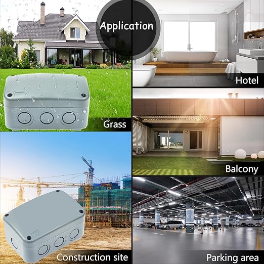 IP66 Weatherproof Electrical Project Boxes in Grey, Nineleaf PVC/ABS Plastic - Image 8