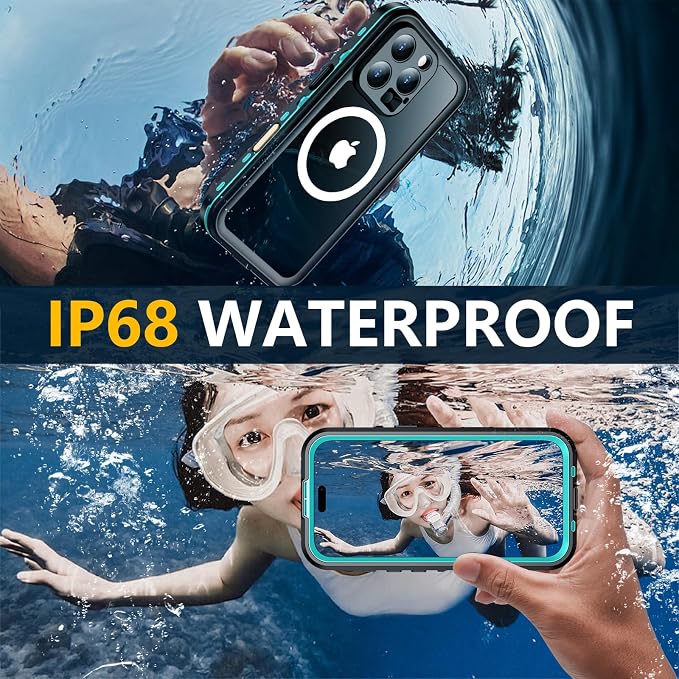Red2Fire for iPhone 16 Pro Max Case Waterproof, Phone Case 6.9" Blue/Clear - Image 2