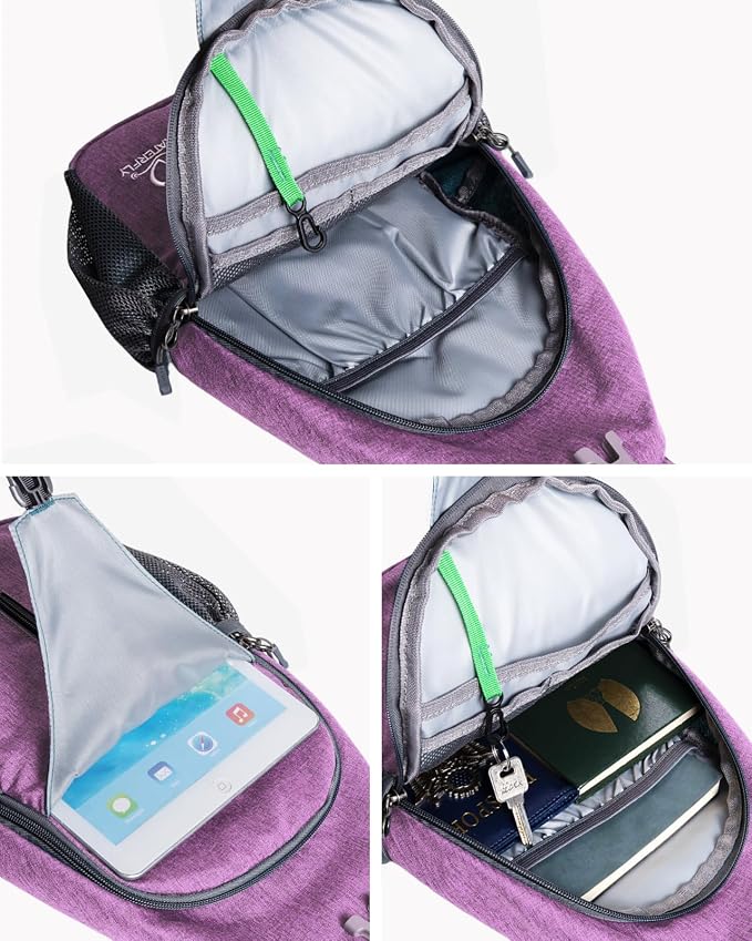 WATERFLY Small Hiking Sling Bag: Crossbody Sling Backpack Chest Bag Daypack - Image 5