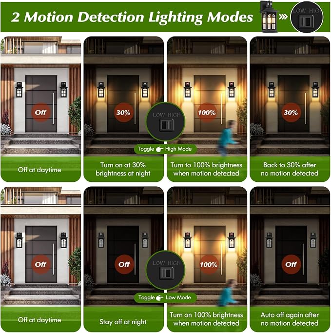 Motion Sensor Outdoor Light Fixture, Dusk to Dawn Porch Light Outdoor Wall - Image 2