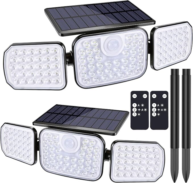 BrizLabs Solar Outdoor Lights, 3 Modes Motion Sensor LED Security Lights by BrizLabs