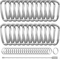 2.4" 24pcs Small Carabiner Clip Keychain, Aluminum D Ring Shape Clips by XIECHANEE