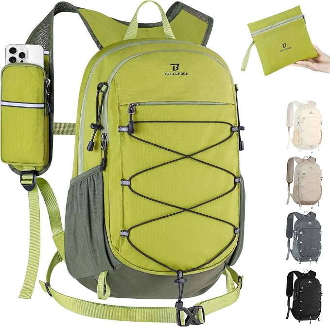BECOJADDE Hiking Backpack 20L Small Backpack Packable Day pack Water Resistant by BECOJADDE