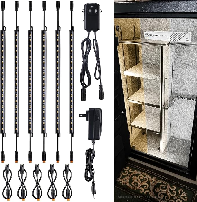 TORCHSTAR LED Safe Lighting Kit 3CCT, 12 Inch Linkable Light Bars, Motion Sensor by TORCHSTAR