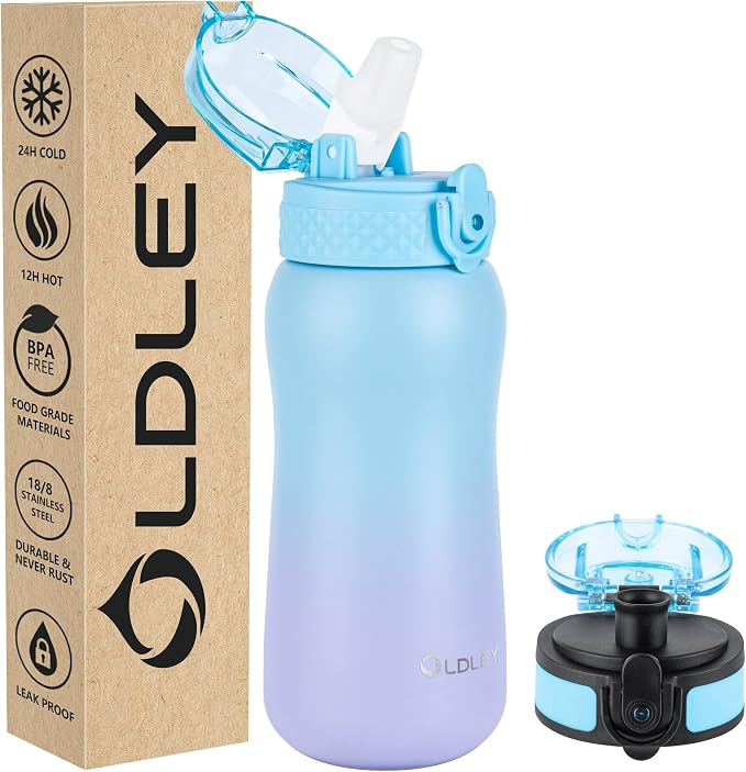 OLDLEY Insulated Kids Water Bottle, Stainless Steel, Double Wall Vacuum by OLDLEY