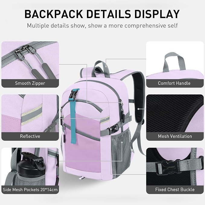 Small Hiking Backpack, 20L Lightweight Travel Daypack, Traveling and Outdoor - Image 3