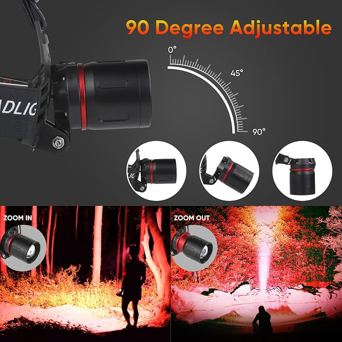 WINDFIRE Red Light Headlamp, Rechargeable Red Hunting Lights Headlight - Image 4