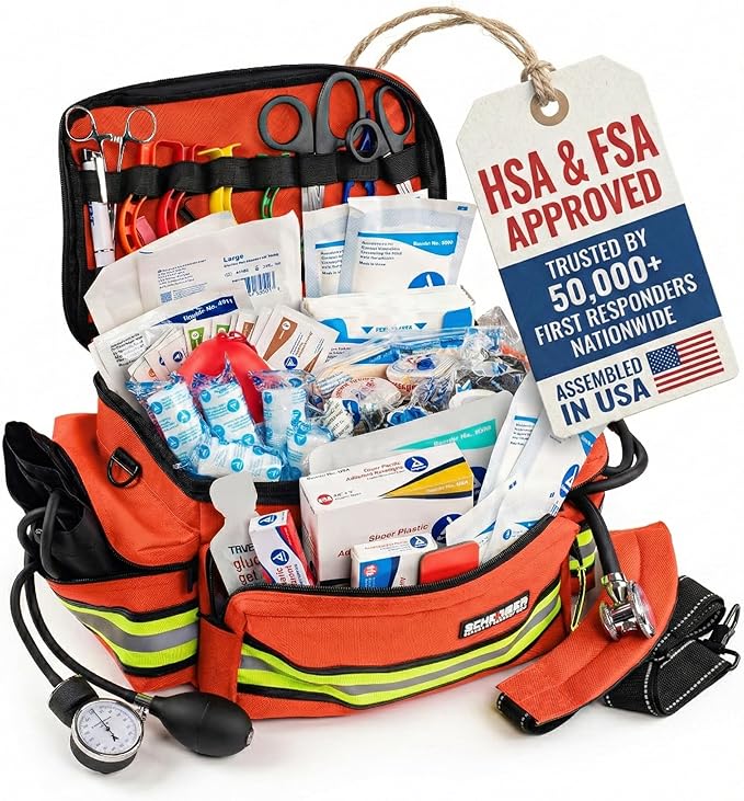 Scherber First Responder Fully-Stocked Professional Essentials EMT/EMS Trauma by Scherber