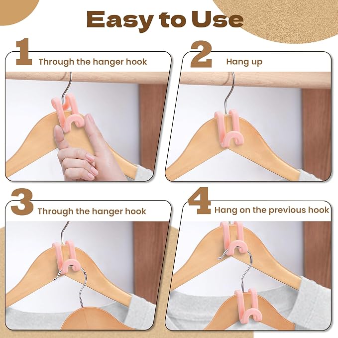 Mlici Clothes Hanger Connector Hooks, 60 Pack Hanger Extender Space Saver - Image 7