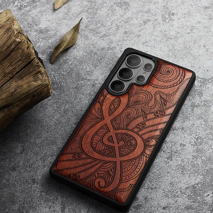 Carveit Magnetic Wooden Case for Samsung Galaxy S26 Ultra Case 2026, TPU - Image 3
