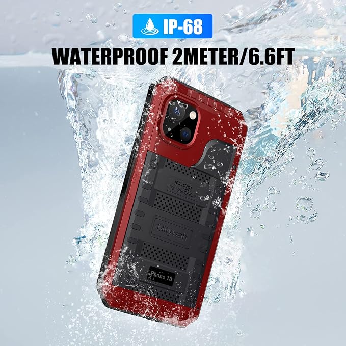 Mitywah Waterproof Case for iPhone 13, Heavy Duty Military Grade Drop - Image 4
