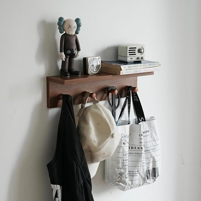 Entrance Coat Rack ，Coat Hooks, Wall-Mounted Wooden Hook Rack, Wall-Mounted - Image 5