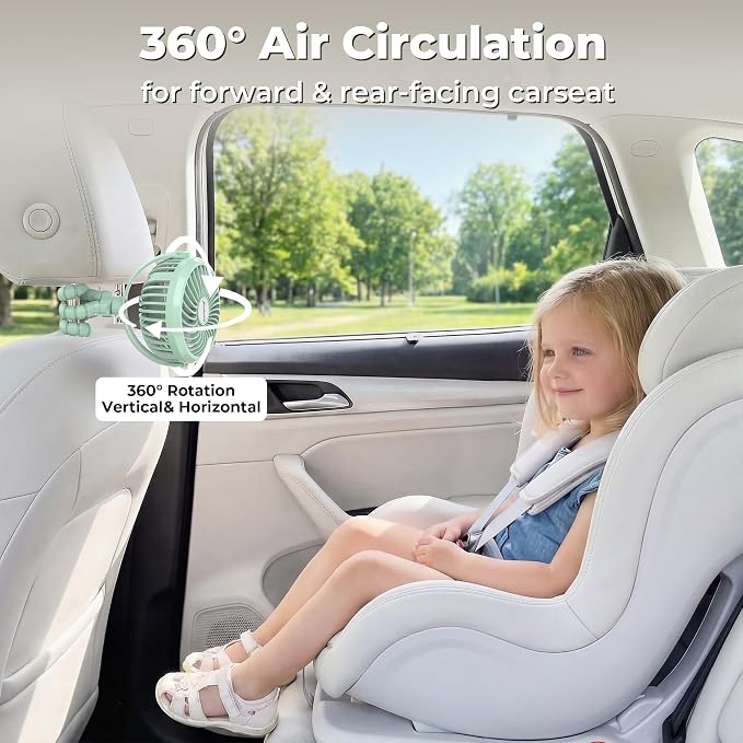 AMACOOL Battery Operated Stroller Fan, Baby Travel Essentials - Image 5