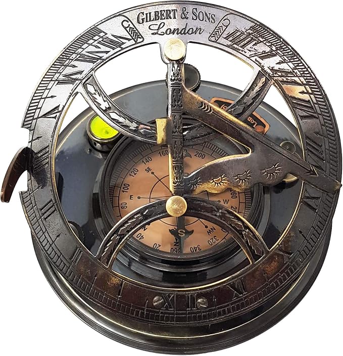Brass Nautical - 5 inches Large Sundial Compass in Rosewood Case Top Grade - Image 8