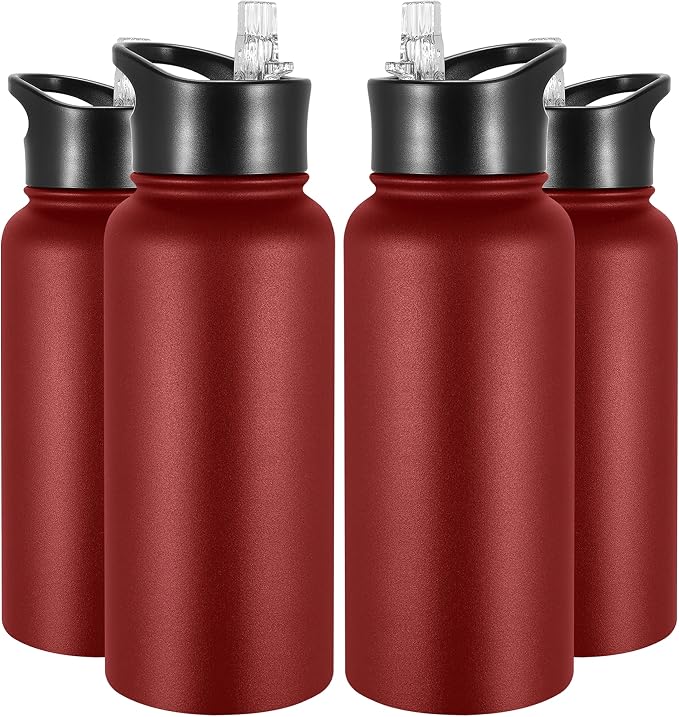 VEGOND 32 oz Insulated Water Bottle Bulk Stainless Steel Metal Water Bottles by VEGOND