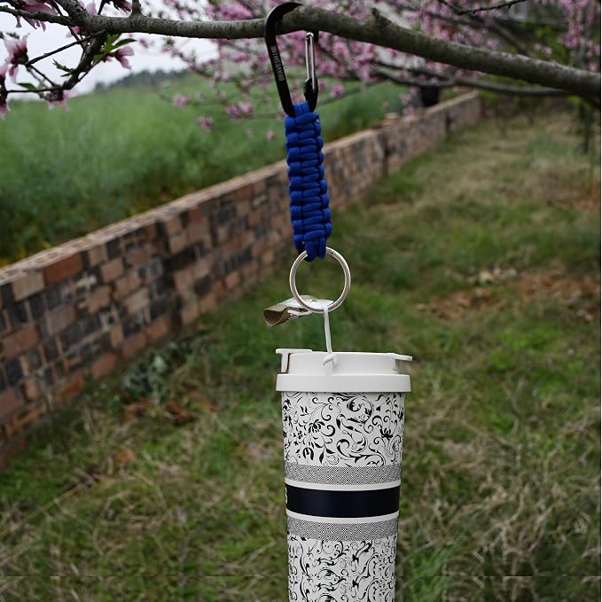 BRAVESHINE Paracord Keychain Carabiner Clip, D Ring Lanyard Hanger Stroller Hook - Image 4