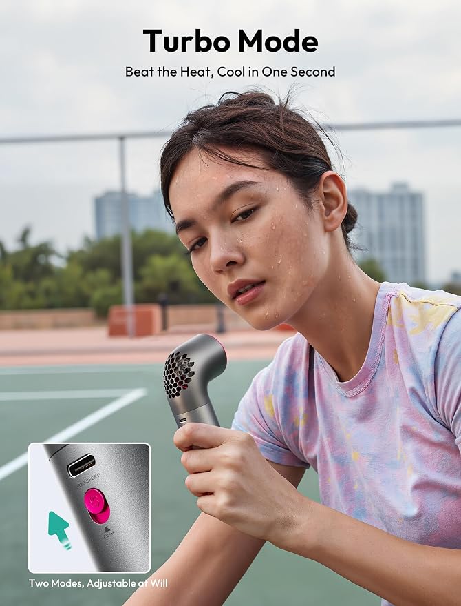 Aecooly Portable Handheld Fan, Powerful Turbo Air Tube Fan, 19000 RPM High - Image 5