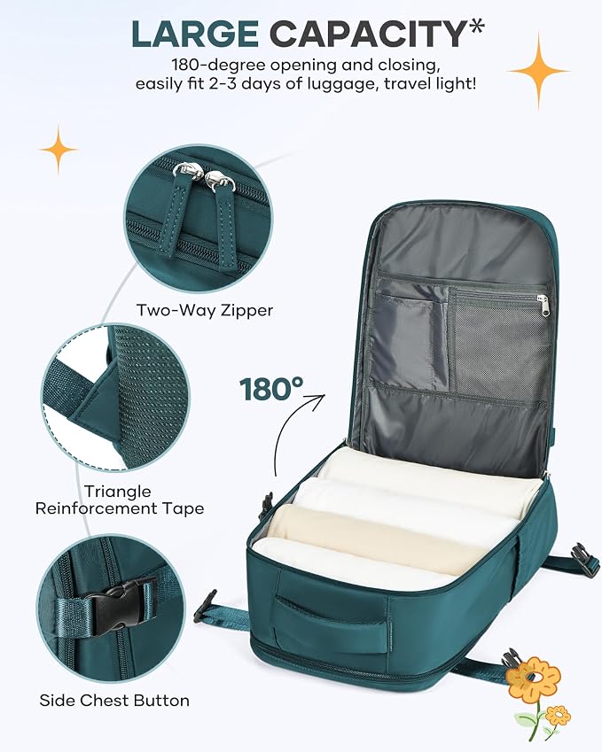 coofay Large Travel Backpack Carry on Flight Approved Mochila De Viaje Carry on - Image 5
