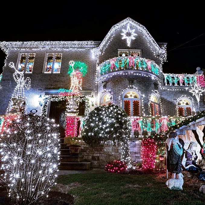 JMEXSUSS 300 LED White Christmas Lights, Outdoor Indoor, 8 Modes, Waterproof - Image 5