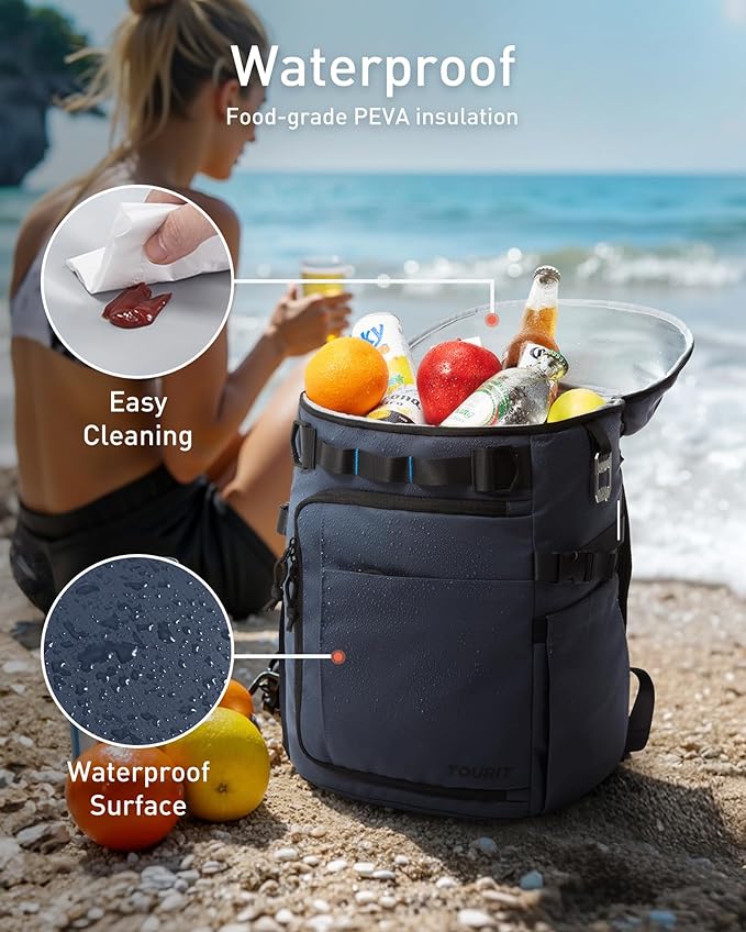 TOURIT Cooler Backpack Lightweight Insulated Backpack Cooler Leak-Proof - Image 3