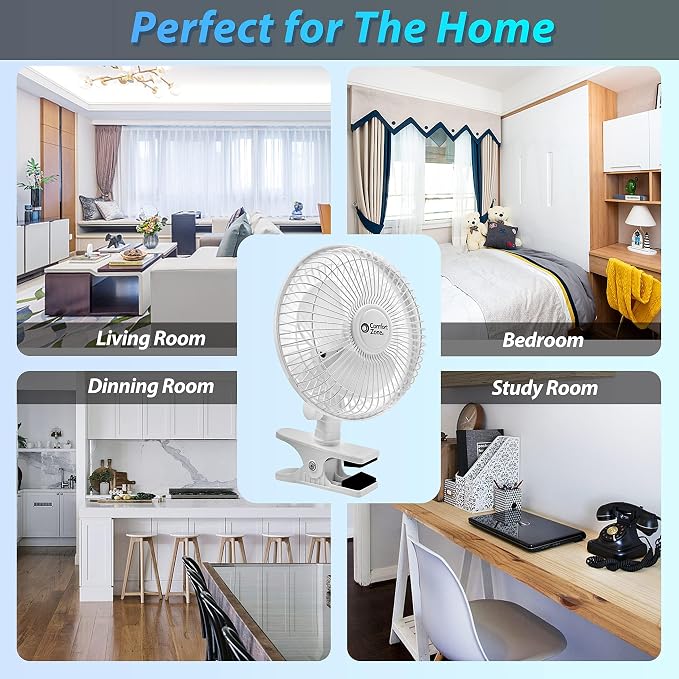 Comfort Zone Portable Clip on Fan - Image 8