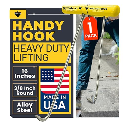 T&T Tools Handy Hook – 16" Stainless Steel Manhole Cover Hook, Dowel Pin Puller by TTTools