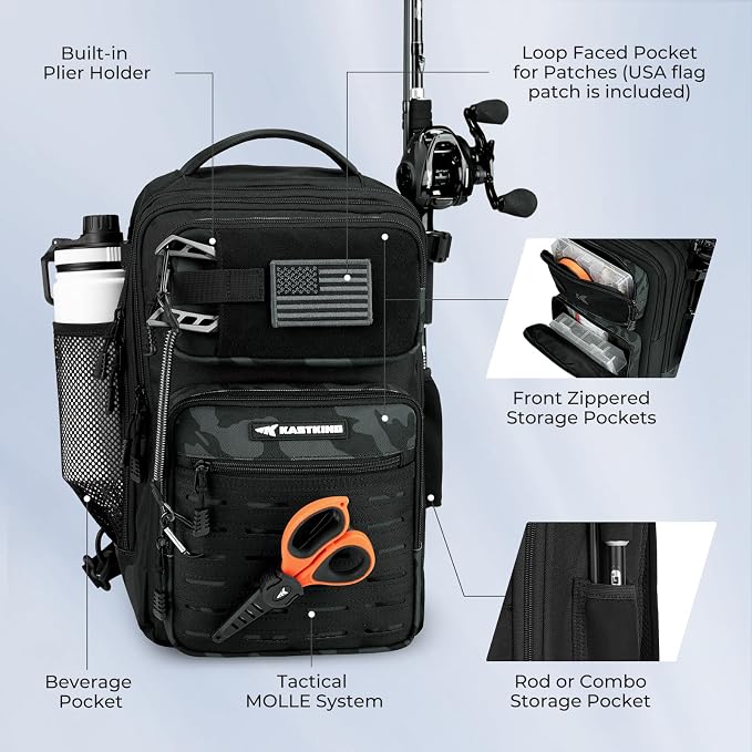 KastKing BlowBak Tactical Sling Tackle Bag-Lightweight Fishing Backpack Storge - Image 3