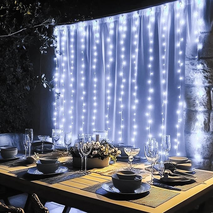 Dazzle Bright 300 LED Curtain String Lights, Christmas Fairy Lights - Image 6