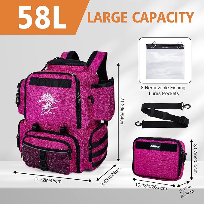 Goture Fishing Backpack, 900D Water-Resistant Tackle Backpack - Image 5