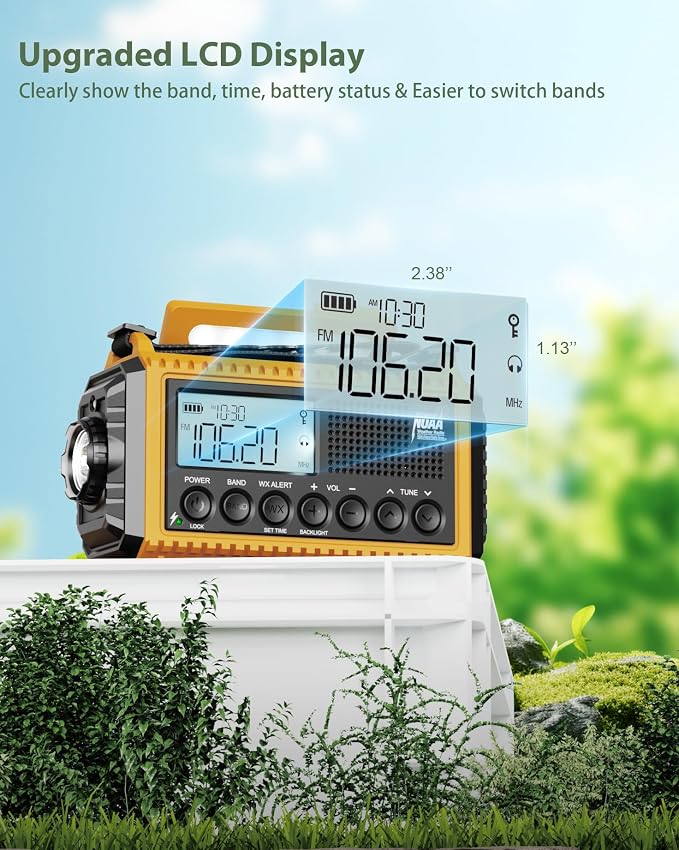 Emergency Radio, Hand Crank NOAA Weather Radio - Image 3
