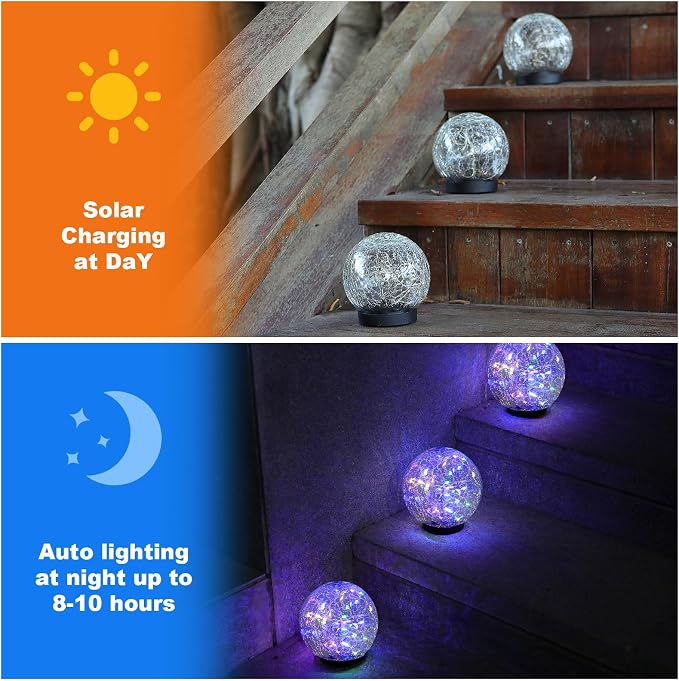 MLKNK Solar Globe Lights Outdoor Waterproof-Solar Balls-Solar Garden Lights-Orbs - Image 3