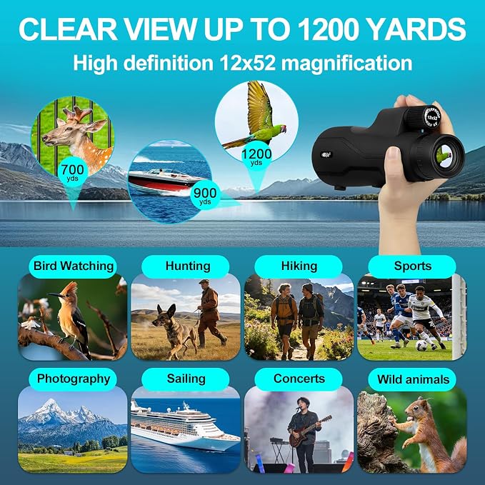 BIJIA 12x52 ED Monocular Telescope - Image 5
