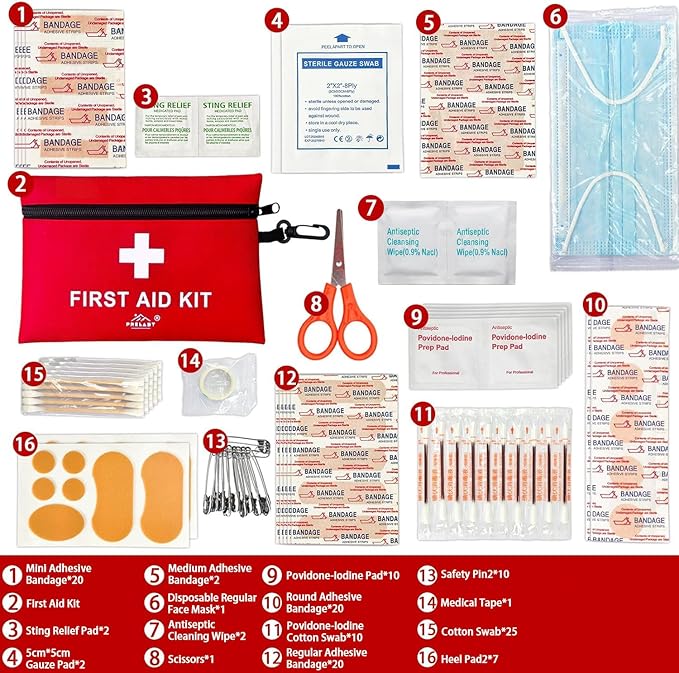 152 Piece Small First Aid Kit, Travel Size First Aid Kit TSA Approved, Mini - Image 2