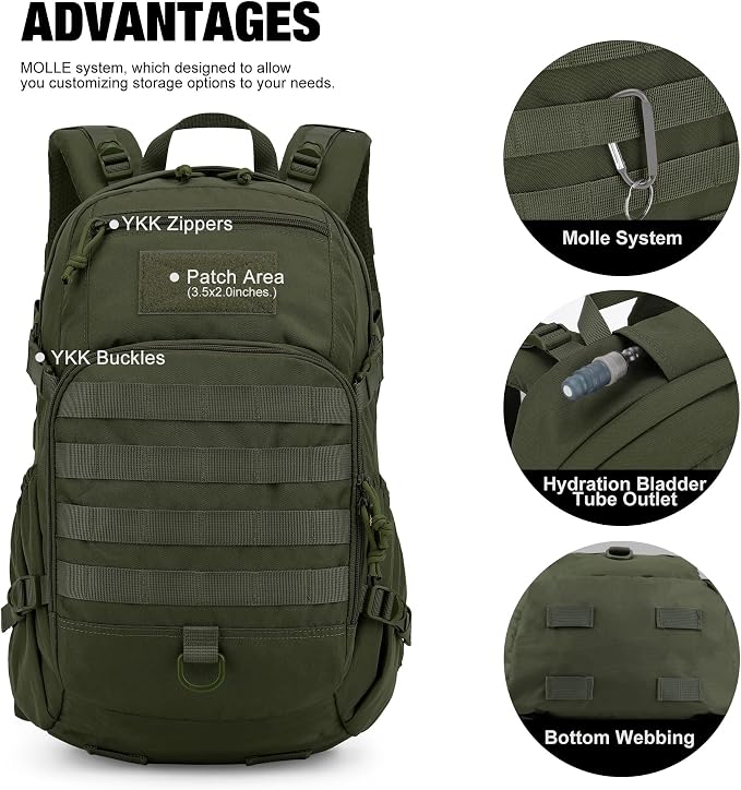 Mardingtop Small Tactical Backpack, Molle Hiking Backpack - Image 4