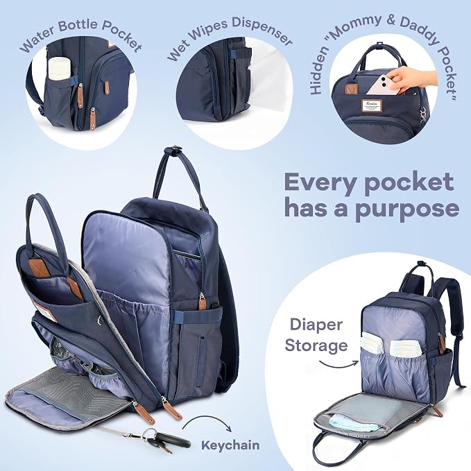 RUVALINO Diaper Bag Backpack, Diaper Changing Totes, Waterproof and Stylish - Image 4