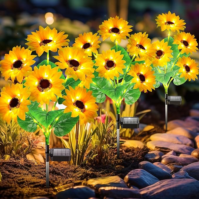 GARPAR Solar Garden Lights Outdoor, Upgraded 3 Pack by GarparOutdoorSolarLights