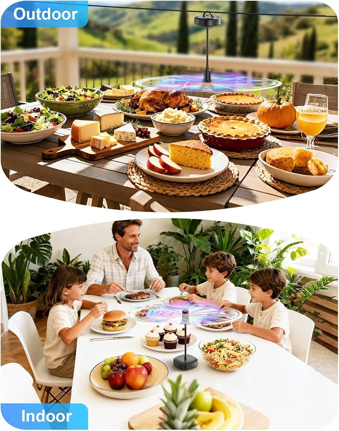 Edvision 4 Pack Food Table Fan, 2000mAh USB Powered Rechargeable Food Fan - Image 7