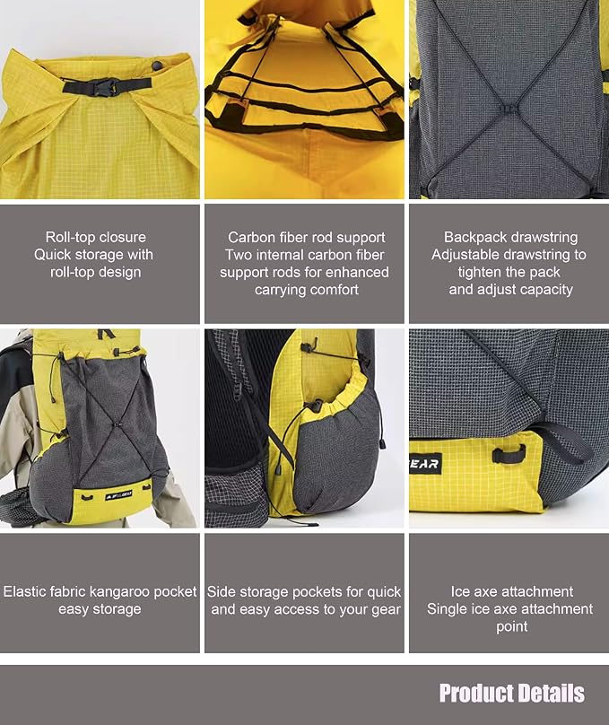 3F UL GEAR 30L+10L UHMWPE Ultralight Waterproof Hiking Backpack Daypack Outdoor - Image 7