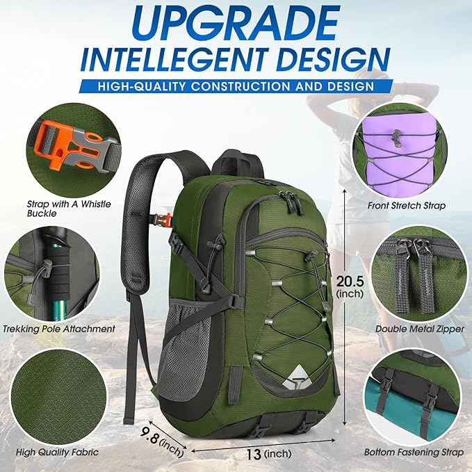 IGOLUMON Hiking Backpack 40L Packable Lightweight Camping Backpack Men Women - Image 5