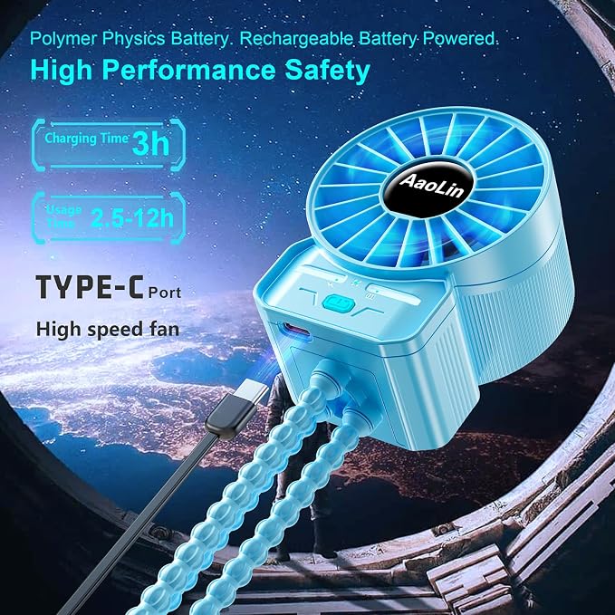 multifunctional USB rechargeable portable stroller small fan 4 speed 6600rpm - Image 4