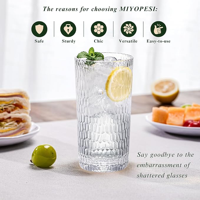 15oz and 22oz Clear Acrylic Glasses Drinkware, Honeycomb Stackable - Image 2