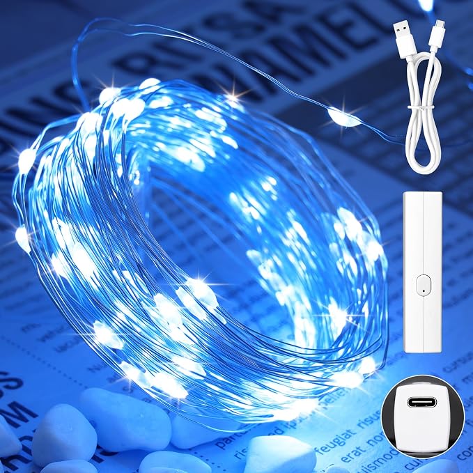Lakumu LED String Lights Battery Operated, Mini Rechargeable Fairy Lights by Lakumu