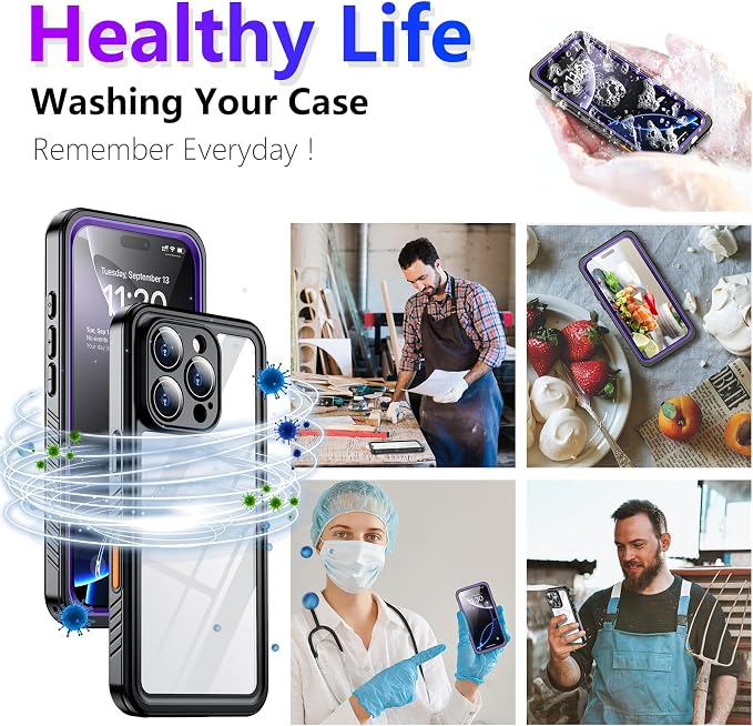 Temdan Compatible with iPhone 16 Pro Case Waterproof, Built-in Screen & Camera - Image 7